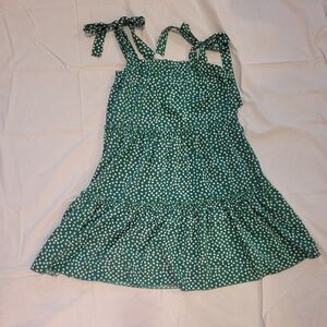 Shein Green Flower Printed Sundress w/ Bows Large